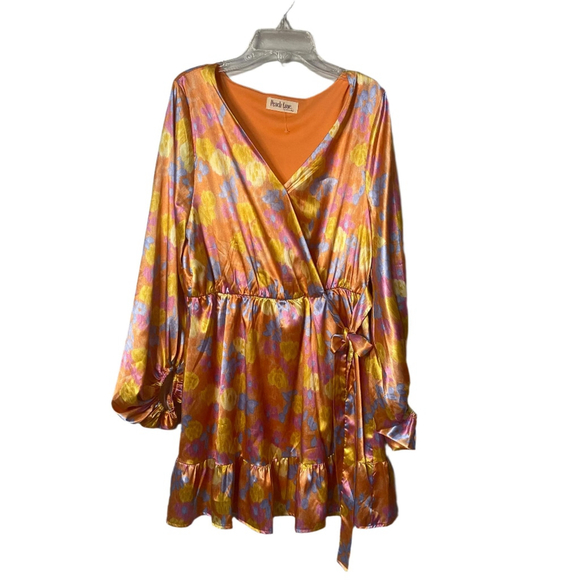 (1027) Orange Peach Love Dress Short, Medium - Picture 5 of 8